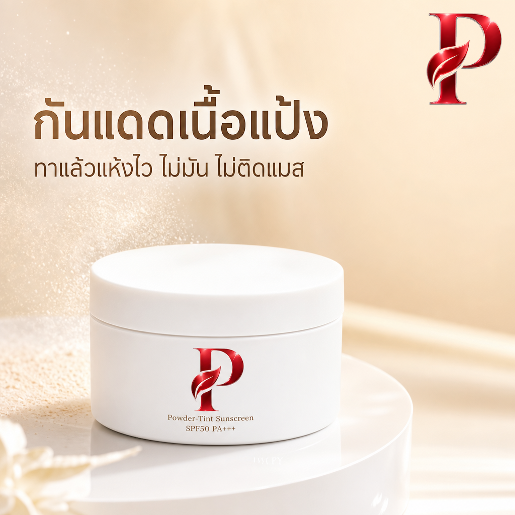 เนื้อครีมกันแดดแป้งทินท์ SPF50 PA+++ กันน้ำกันเหงื่อ ไม่ติดแมส (ขายเนื้อบัลค์ / รับผลิตในแบรนด์คุณ)