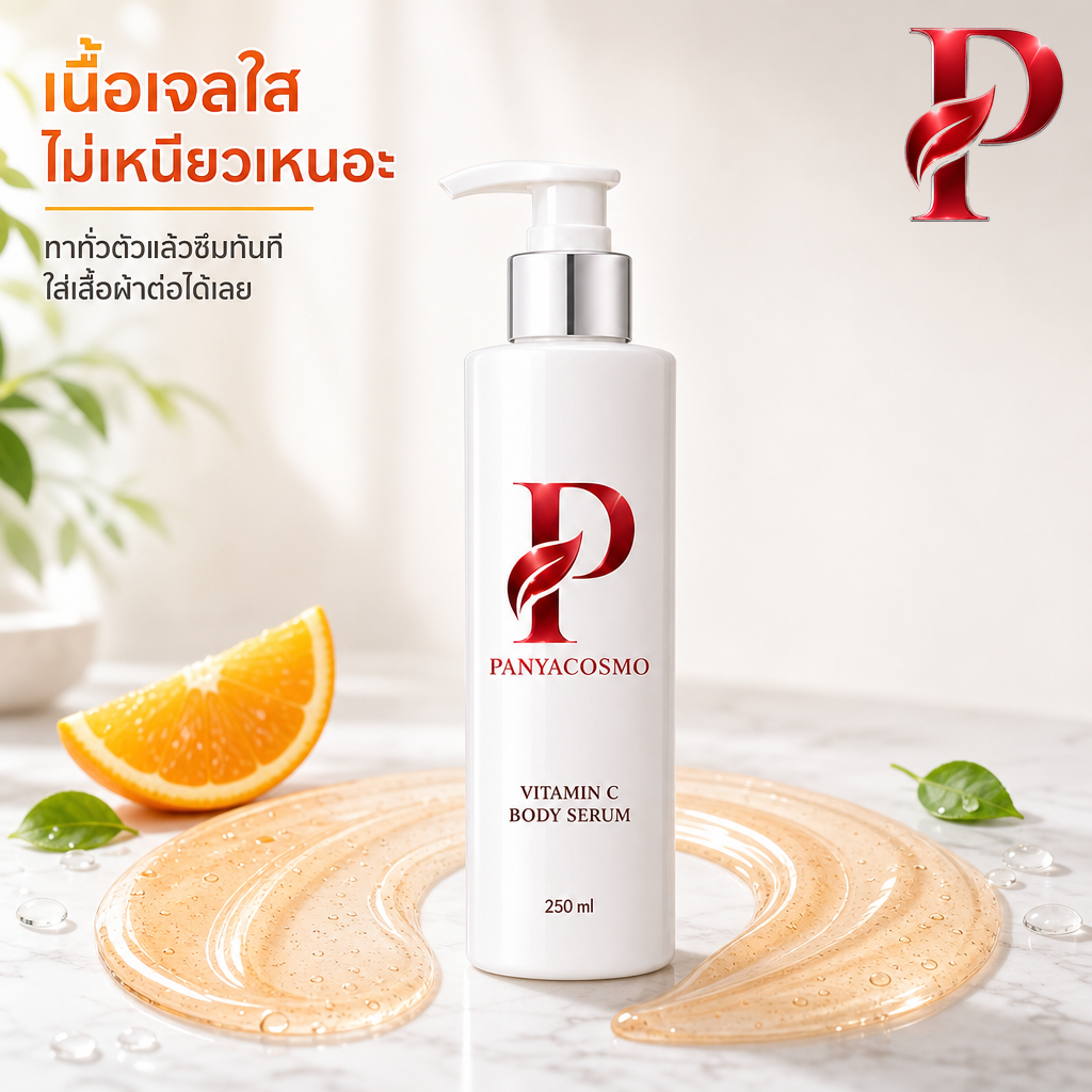 เนื้อเซรั่มวิตามินซี บอดี้ เซรั่ม เปิดผิวขาว (ขายเนื้อบัลค์ / รับผลิตในแบรนด์คุณ) รูปที่ 2