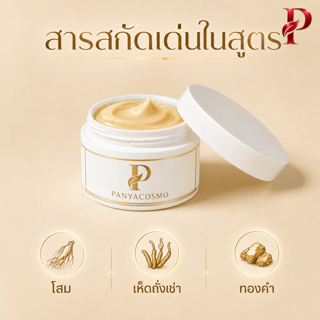 เนื้อครีมโสม+เห็ดถั่งเช่าทองคำ จินเส็ง คอร์ดี้เซ็ปส์ โกลด์ ครีม (ขายเนื้อบัลค์ / รับผลิตในแบรนด์คุณ) รูปที่ 2