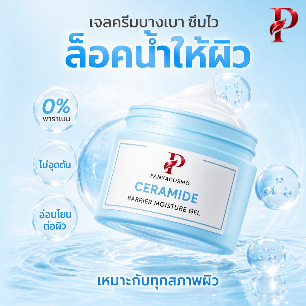เนื้อเจลเซราไมด์ แบริเออร์ มอยส์เจอร์ เจล (ขายเนื้อบัลค์ / รับผลิตในแบรนด์คุณ) รูปที่ 3