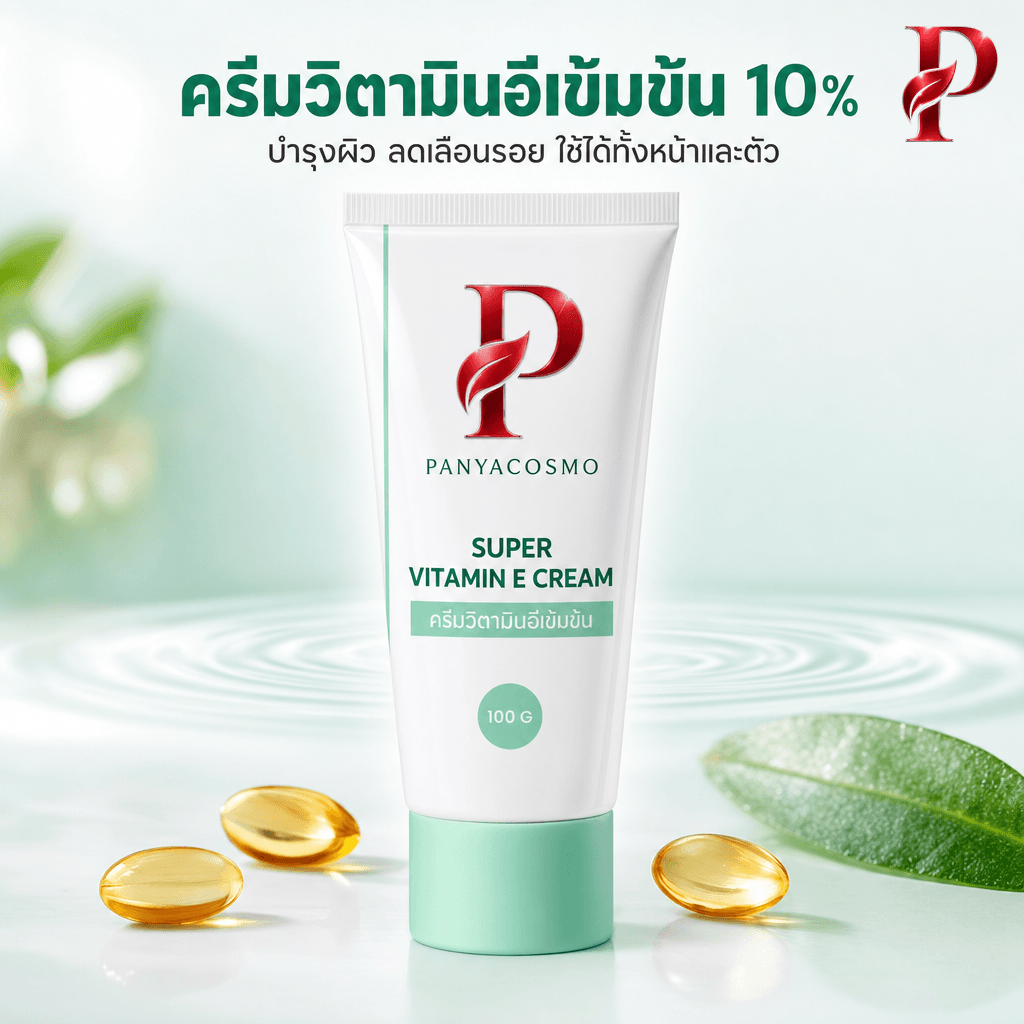 เนื้อครีมวิตามินอีเข้มข้น 10% ซูเปอร์ วิตามินอี ครีม (ขายเนื้อบัลค์ / รับผลิตในแบรนด์คุณ)