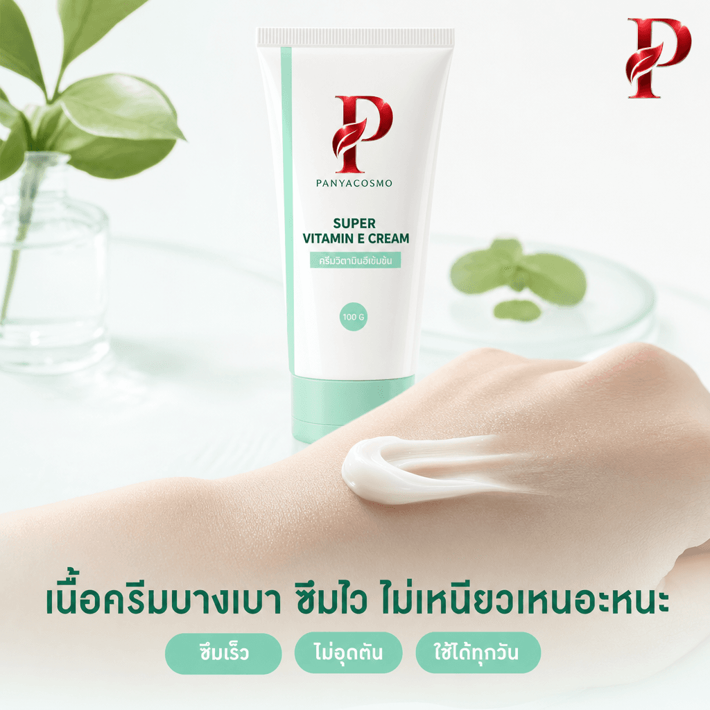 เนื้อครีมวิตามินอีเข้มข้น 10% ซูเปอร์ วิตามินอี ครีม (ขายเนื้อบัลค์ / รับผลิตในแบรนด์คุณ) รูปที่ 4