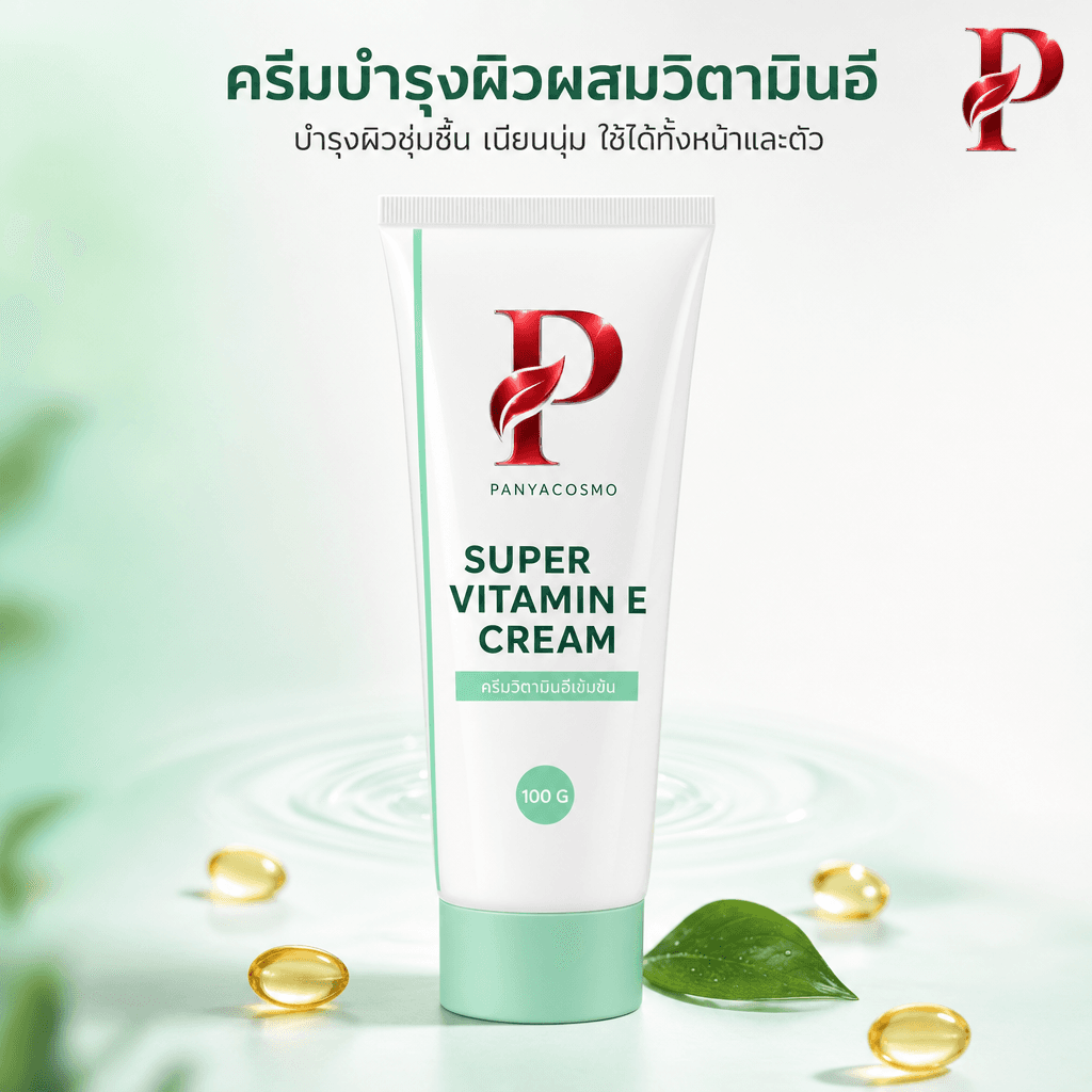 เนื้อครีมบำรุงผิวผสมวิตามินอี ซูเปอร์ วิตามินอี ครีม (ขายเนื้อบัลค์ / รับผลิตในแบรนด์คุณ)