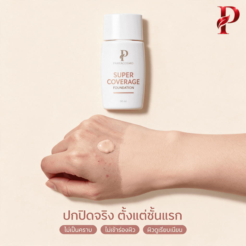 ครีมรองพื้นปกปิดสูง ซูเปอร์ คัฟเวอเรจ ฟาวน์เดชั่น ขนาด 30 / 50 มล. (พร้อมบรรจุขวด / รับผลิตในแบรนด์คุณ) รูปที่ 3