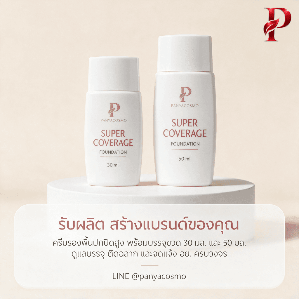 ครีมรองพื้นปกปิดสูง ซูเปอร์ คัฟเวอเรจ ฟาวน์เดชั่น ขนาด 30 / 50 มล. (พร้อมบรรจุขวด / รับผลิตในแบรนด์คุณ) รูปที่ 7