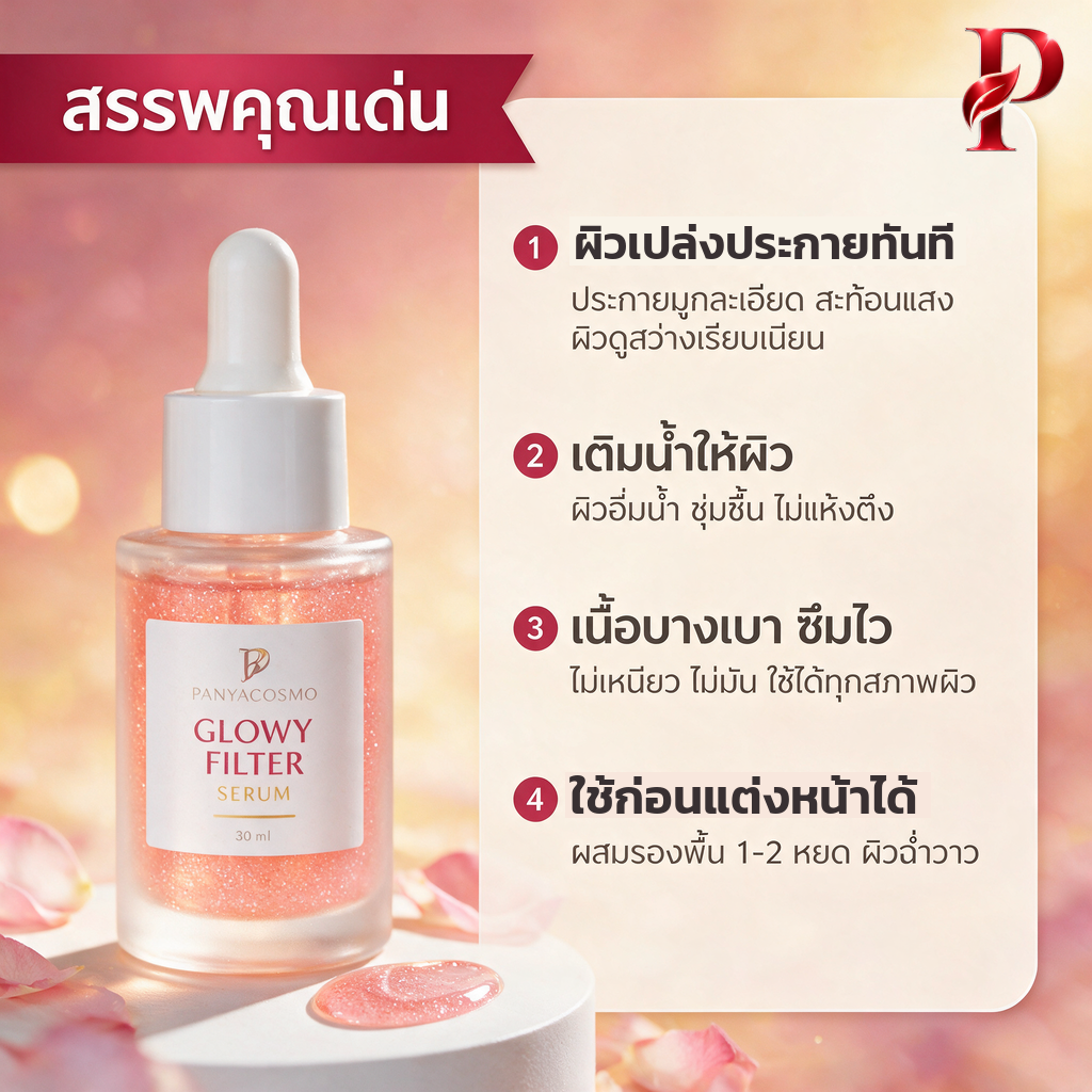 เซรั่มฟิลเตอร์ผิวโกลว์ โกลว์วี่ ฟิลเตอร์ เซรั่ม ขนาด 15 / 20 / 30 มล. (พร้อมบรรจุขวด / รับผลิตในแบรนด์คุณ) รูปที่ 2