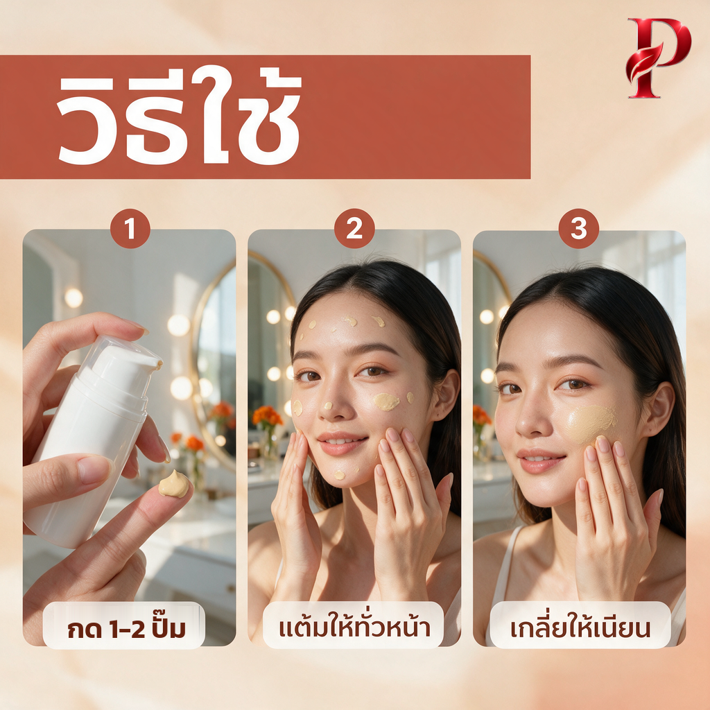 บีบีครีมกันแดด SPF 40 เนื้อเบจธรรมชาติ ขนาด 15 / 30 ก. (พร้อมบรรจุขวดปั๊มสุญญากาศ / รับผลิตในแบรนด์คุณ) รูปที่ 5