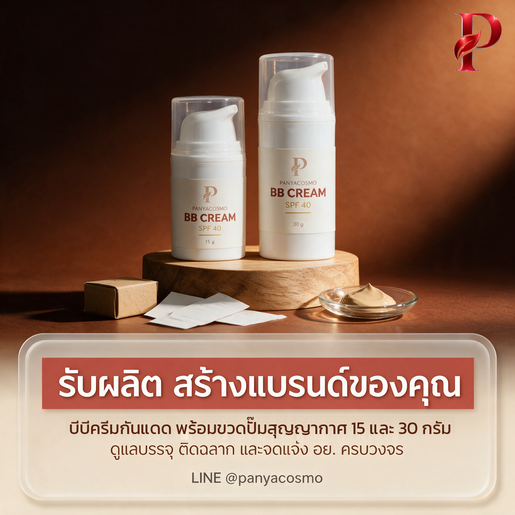 บีบีครีมกันแดด SPF 40 เนื้อเบจธรรมชาติ ขนาด 15 / 30 ก. (พร้อมบรรจุขวดปั๊มสุญญากาศ / รับผลิตในแบรนด์คุณ) รูปที่ 8