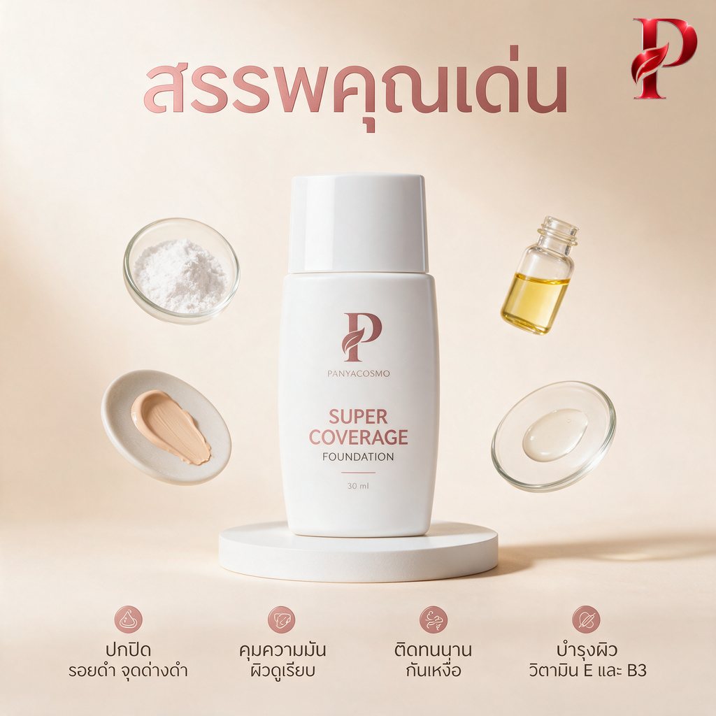 สรรพคุณครีมรองพื้นปกปิดสูง ปกปิดชั้นเดียว ติดทน บำรุงผิว